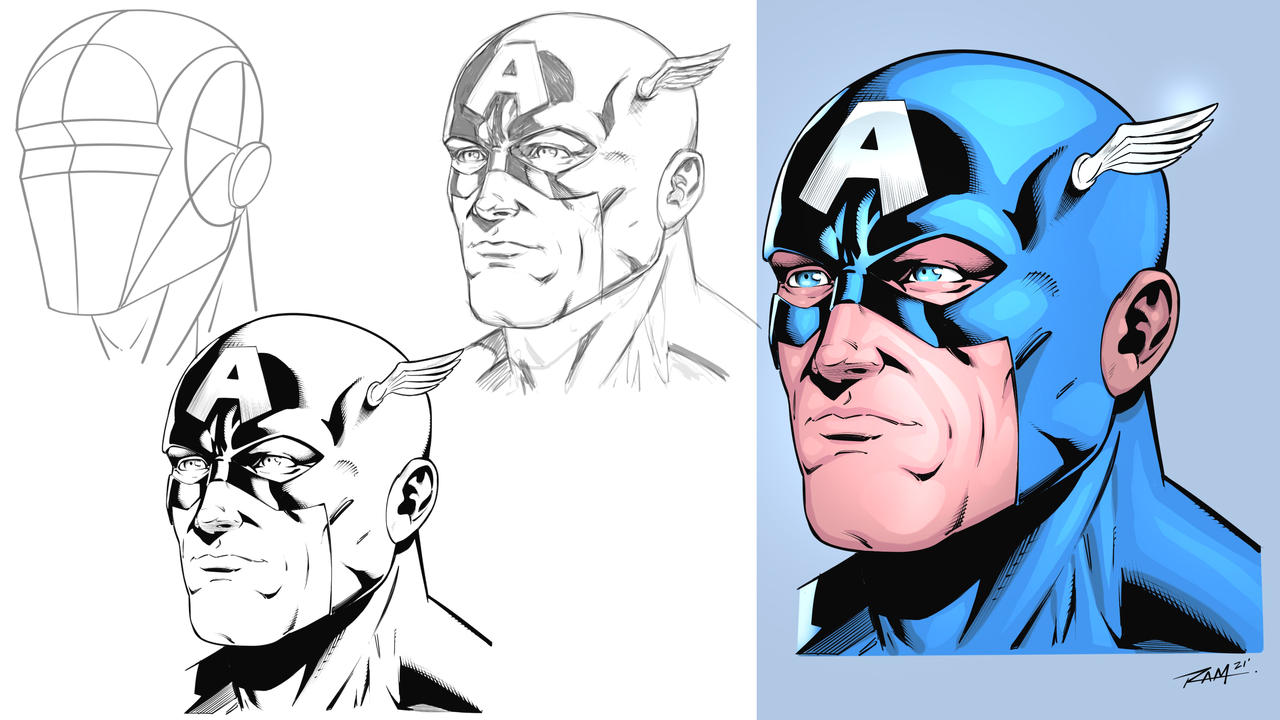 Captain America Step by Step Drawing by robertmarzullo on DeviantArt Captain America Step by Step Drawing by robertmarzullo on DeviantArt