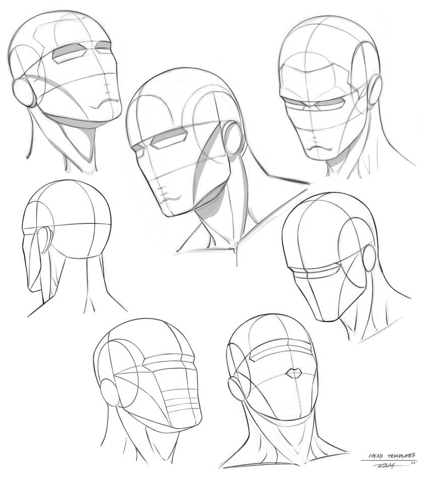Head Templates at Different Angles by robertmarzullo on DeviantArt