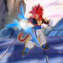 Gogeta SSJ4, about to end Omega-Shenron