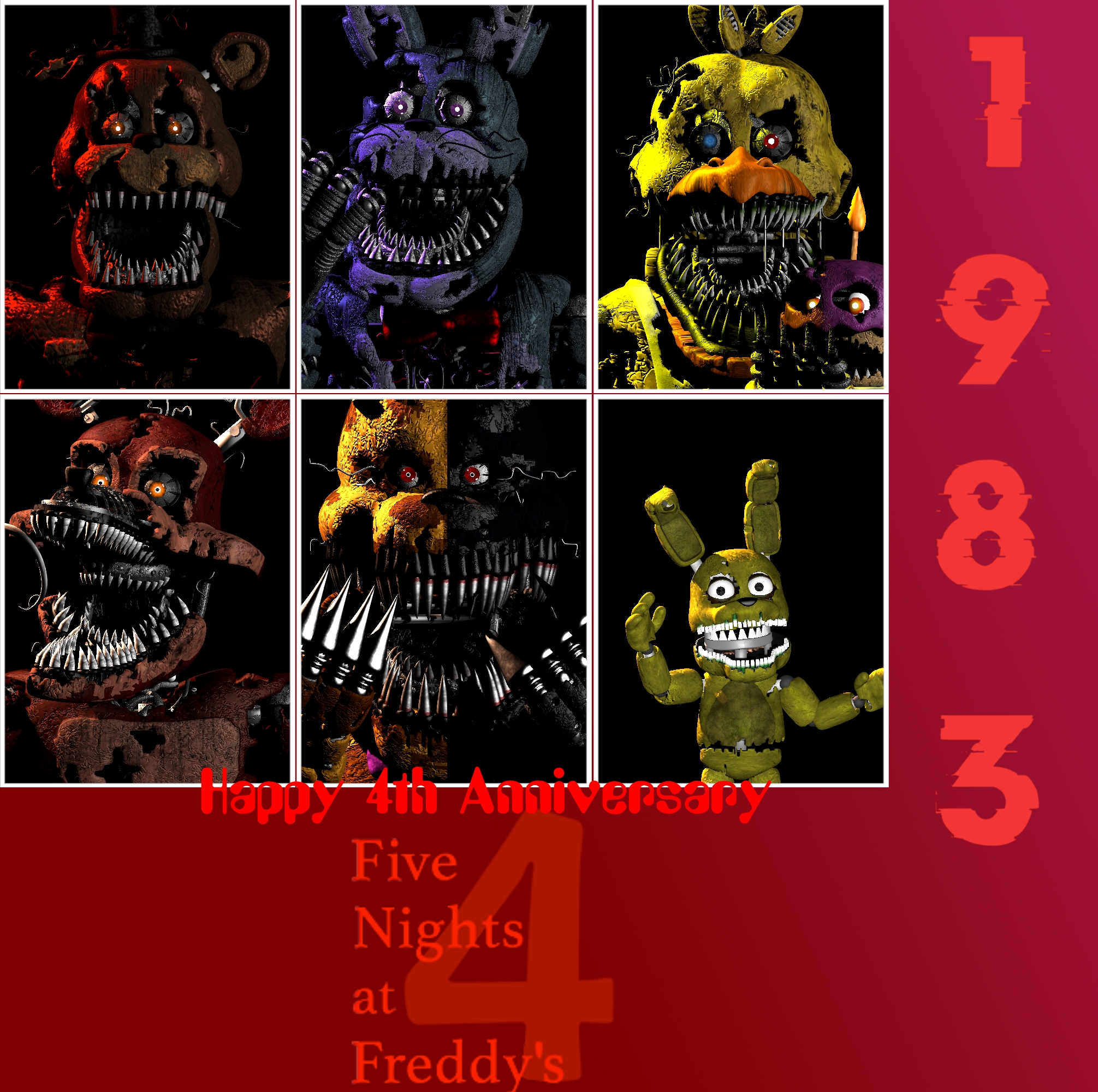 Five Night's at Freddy's 4: Fourth Anniversary by FriskYT on
