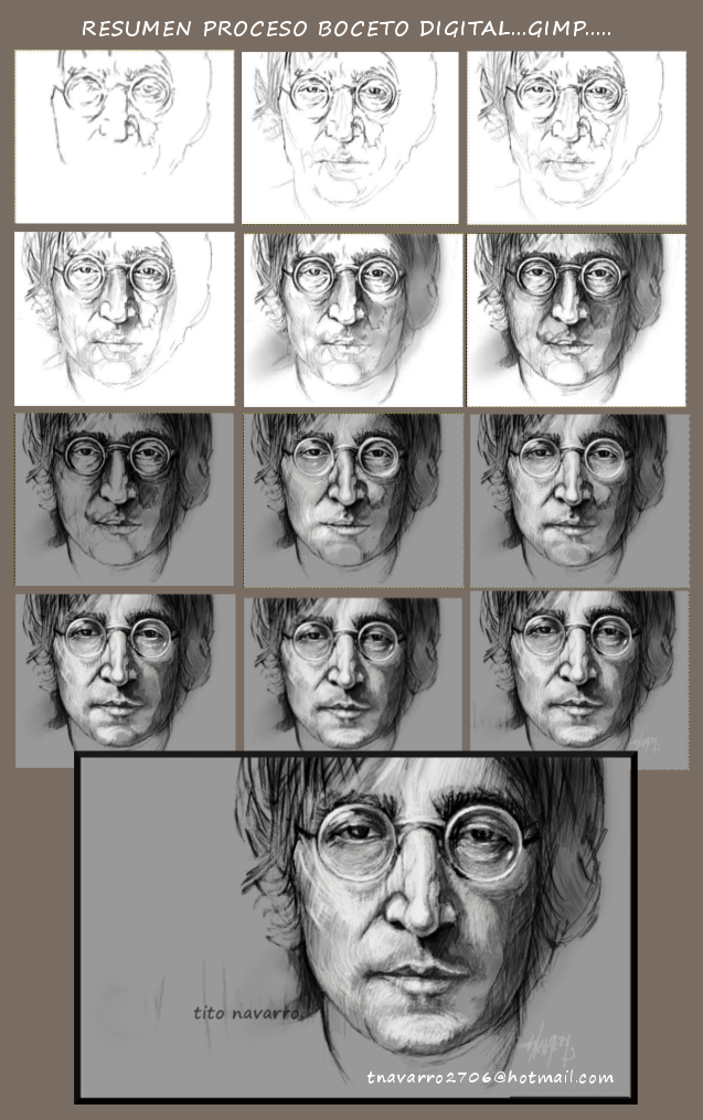 Proceso J Lennon...GIMP 2.8