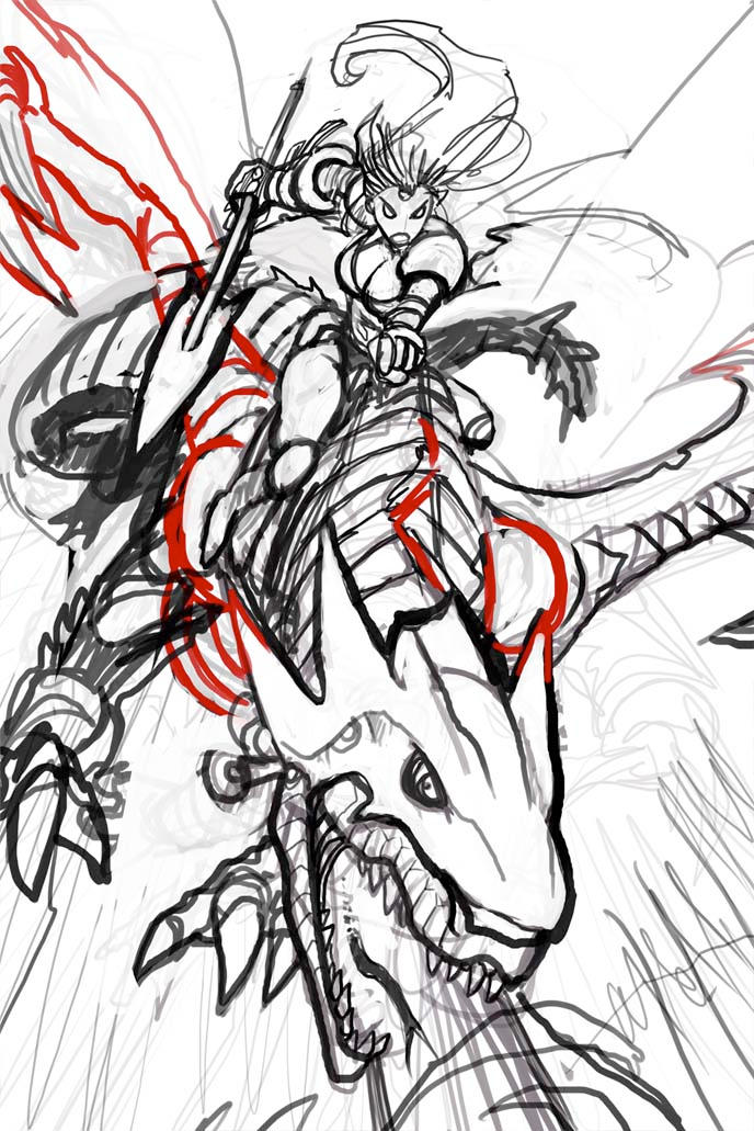 boceto de dragon y jinete by elgrimlock on DeviantArt