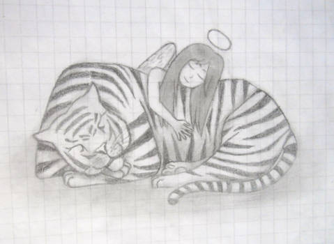 Sleeping tiger and angel