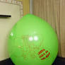 Overinflated green balloon (upside down)