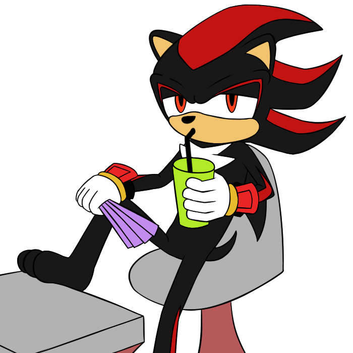 Shadow having a drink