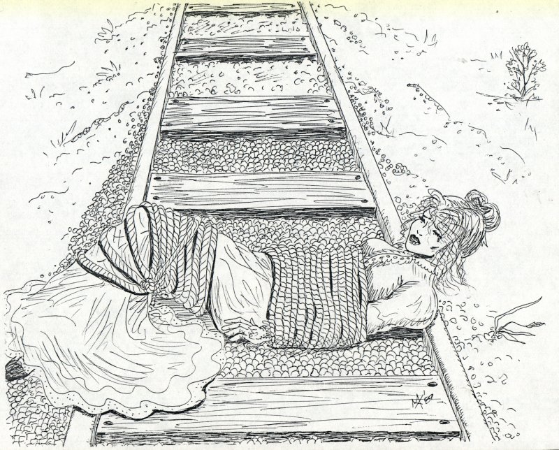 Tied To The Tracks By Kaolumbia On DeviantArt tied-to-the-tracks-by-kaolumbia-on-deviantart