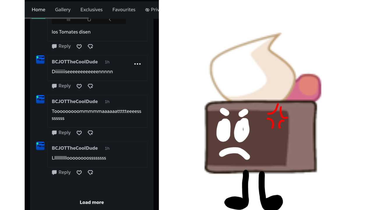 Spamming Deviantart BCJOT WONT STOP SPAMMING! by CakeBFDI on DeviantArt