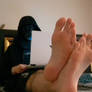 Worship my giant feet while i playing video games