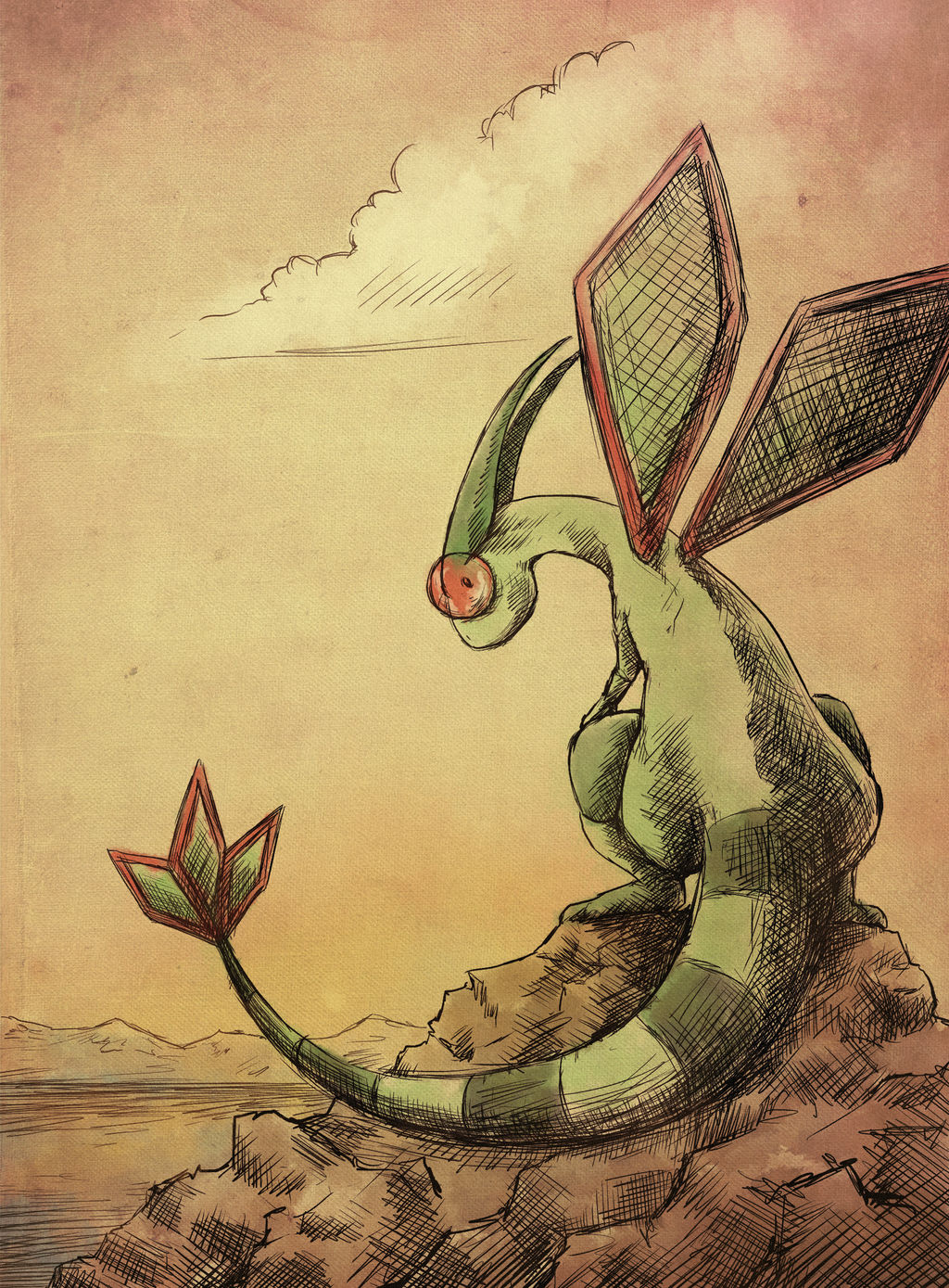 Draw Me A Pokemon: Flygon by GoldenLionofRa on DeviantArt