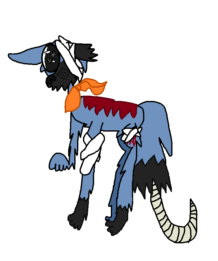 Grey wounds wolf oc