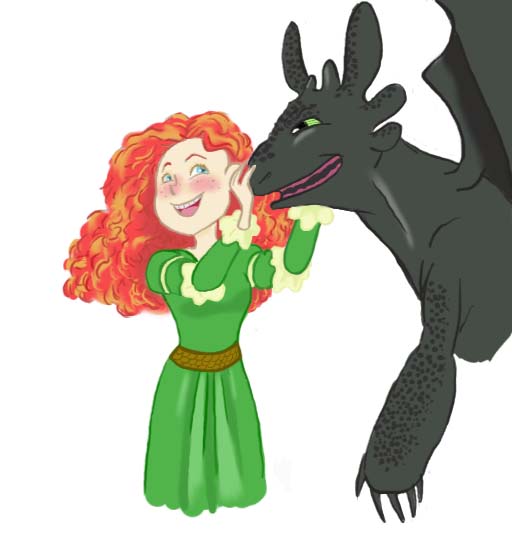 Merida and Toothless