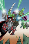 Spawn and Savage Dragon on the cover of Prophet #2 by nandop
