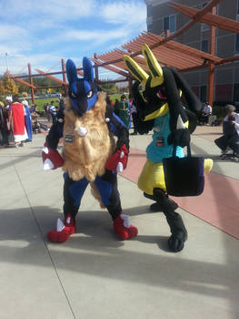 Mega and Shiny Lucario