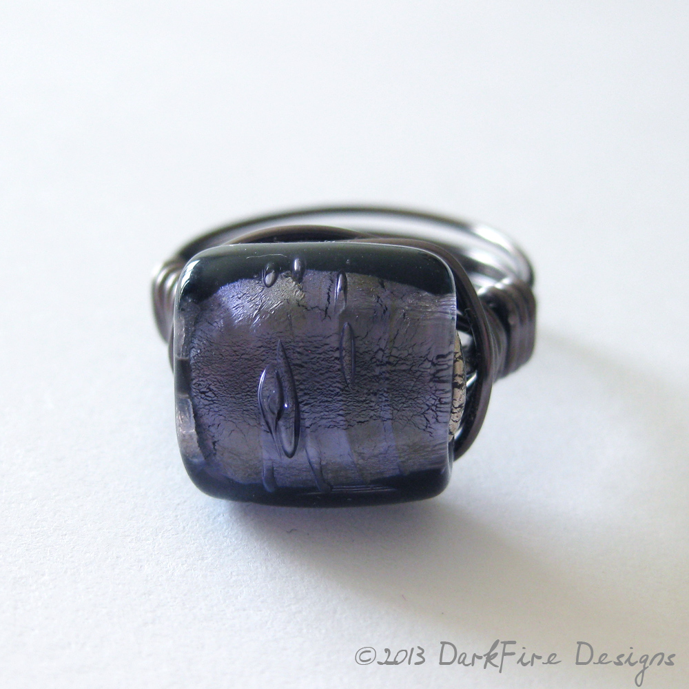 Purple Gunmetal Plated Wirework Ring