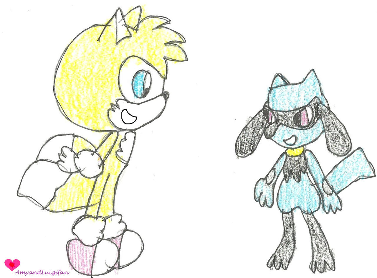 Tails and Riolu by AmyandLuigifan on DeviantArt