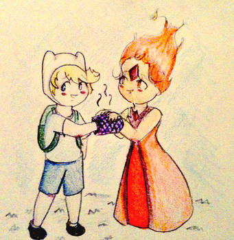 Flame Princess and Finn Chibi