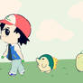 Ash Ketchum Jhoto Region Starter Pokemon Chibi