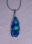 Blue-Green Opal pendant by synthfaery17