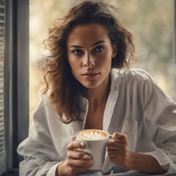 Morning Coffee Woman Haiku