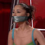 Ariana Grande on the show gagged