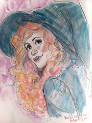 Warm Witch Pastel Portrait