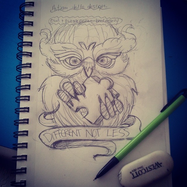 Owl Tattoo sketch WIP