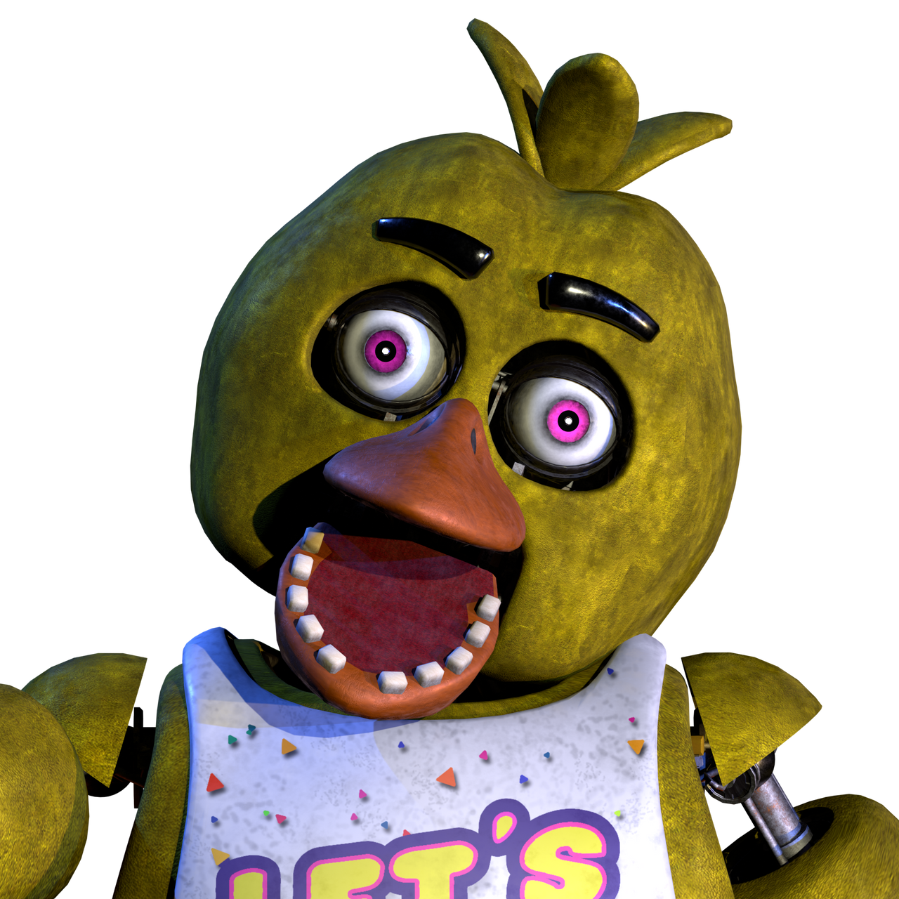 Withered Chica Character Render by TheUnbearable101 on DeviantArt