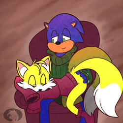 Christmas Snuggles for Sonic and Tails