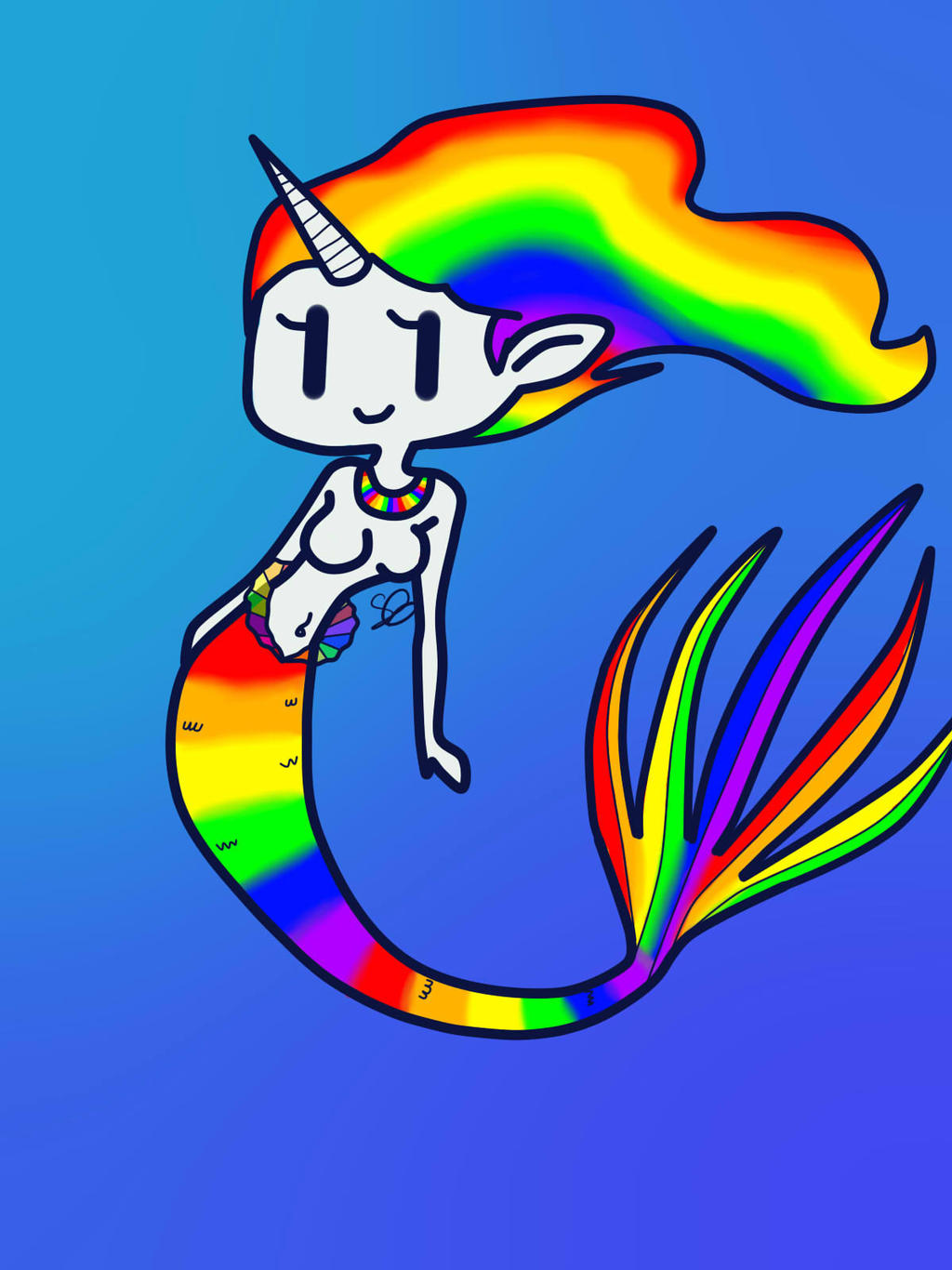 Mermaid rainbow unicorn Rainbow White