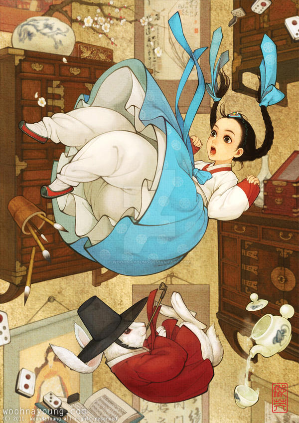 Alice in Wonderland - Korean traditional dress by woohnayoung Alice in Wonderland - Korean traditional dress by woohnayoung