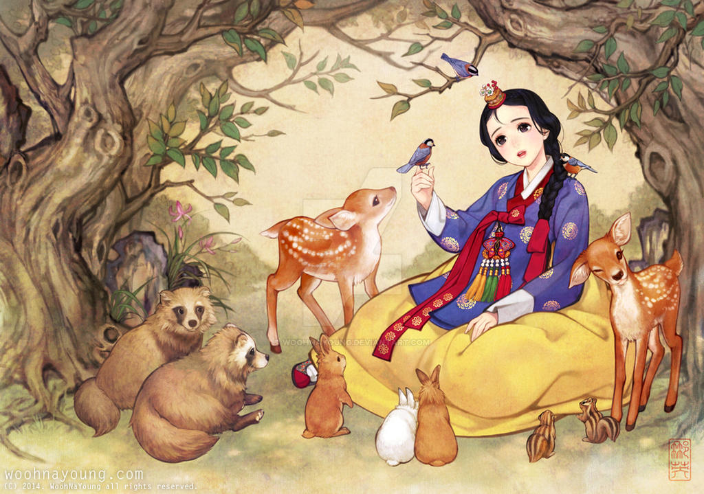 Snowwhite -  Korean traditional dress by woohnayoung