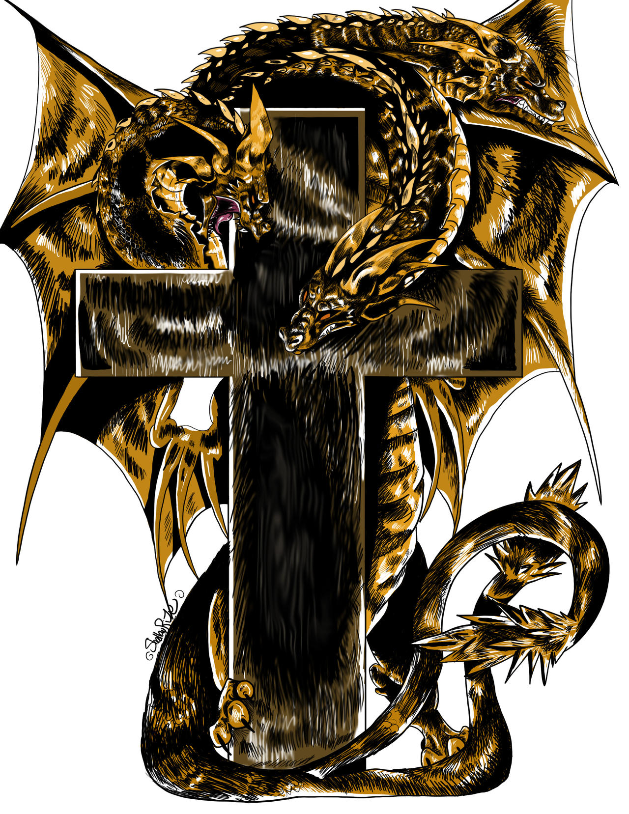 Ghidorah Tattoo Design Project by ShallowRiZe on DeviantArt