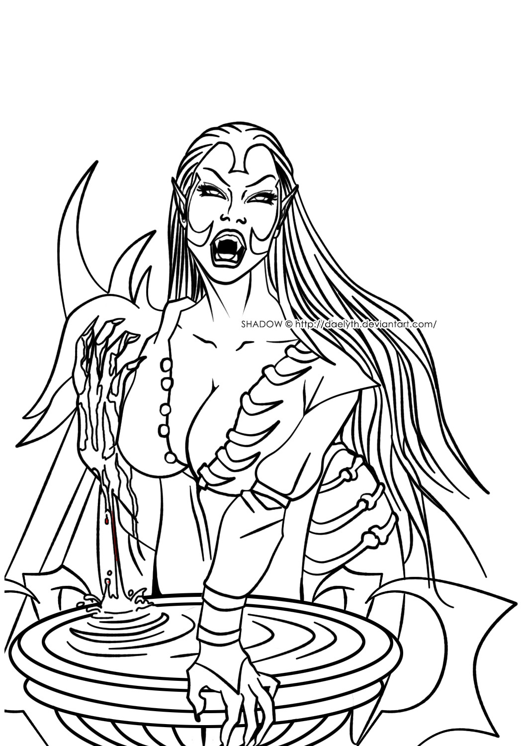 Umah - Blood Omen 2 fan art (Line art)