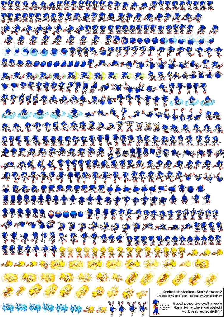 Sonic Advance Sprite Sheet By Lucario51 On Deviantart