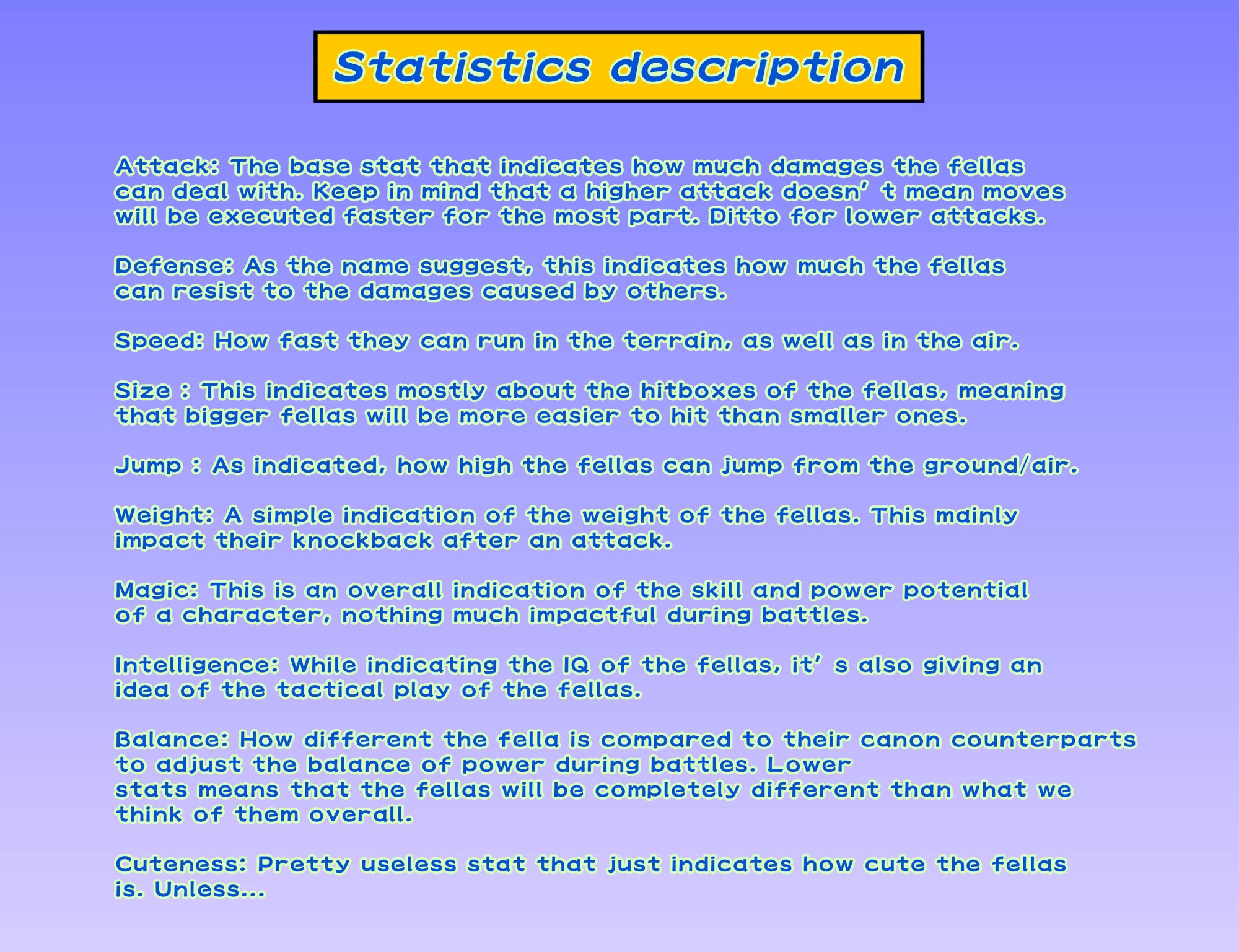 Statistics description