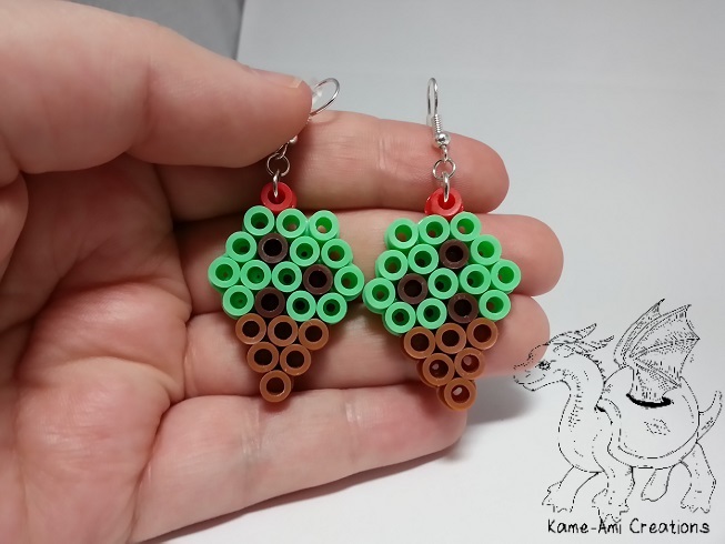 Chocolate chip Mint ice cream earrings