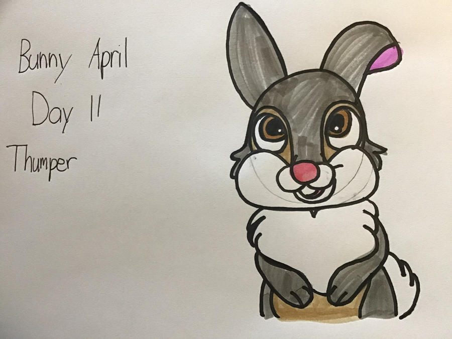 Deviantart Thumper Rabbit Bunny April Day 11: Thumper by TigeressBird324 on DeviantArt