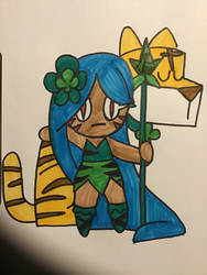 AIML: Green Club Jungle Tiger Lily Cookie