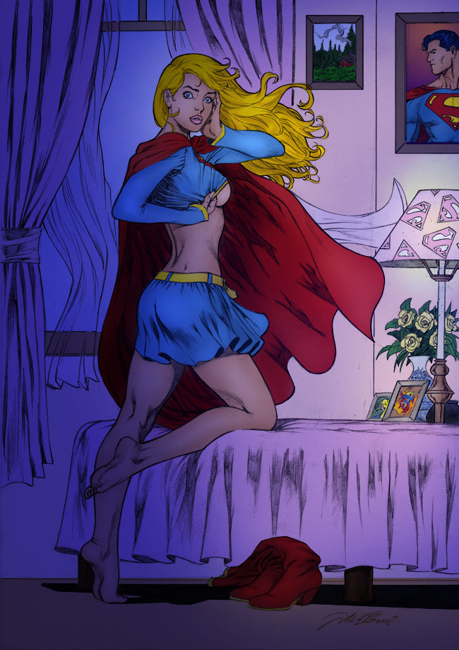 Supergirl Surprised - At Night