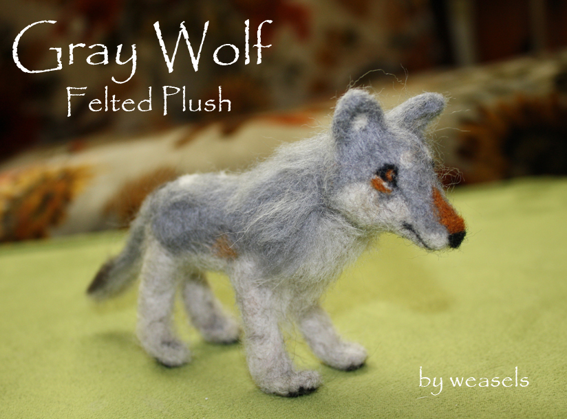 Gray Wolf - Felted Plush