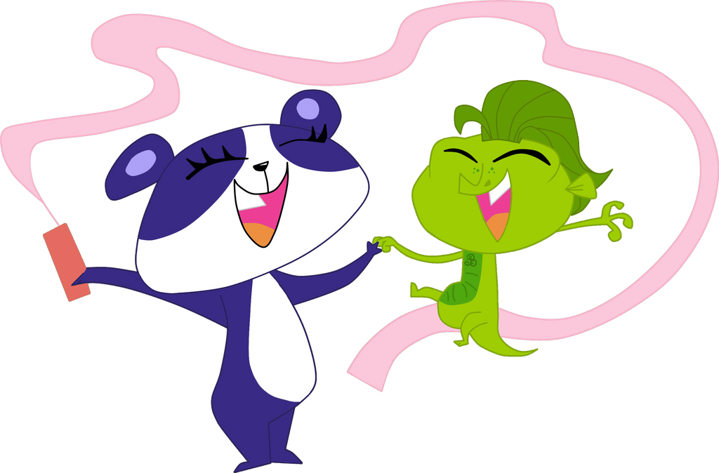 Panda and gecko by HeinousFlame