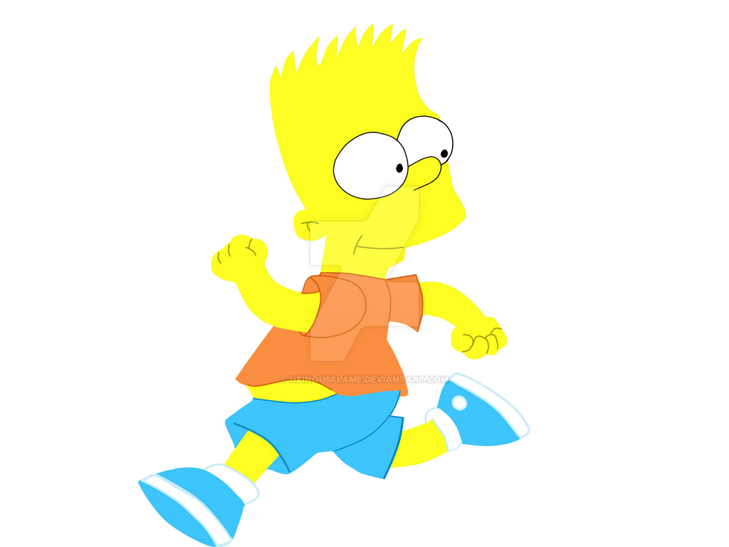 Bart runs by HeinousFlame on DeviantArt