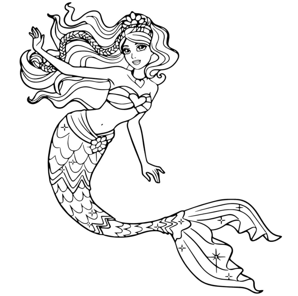 Barbie-Sereia-Desenho-pra-pintar-colorir-e-imprimir-Mermaid-13-Capa - Arte