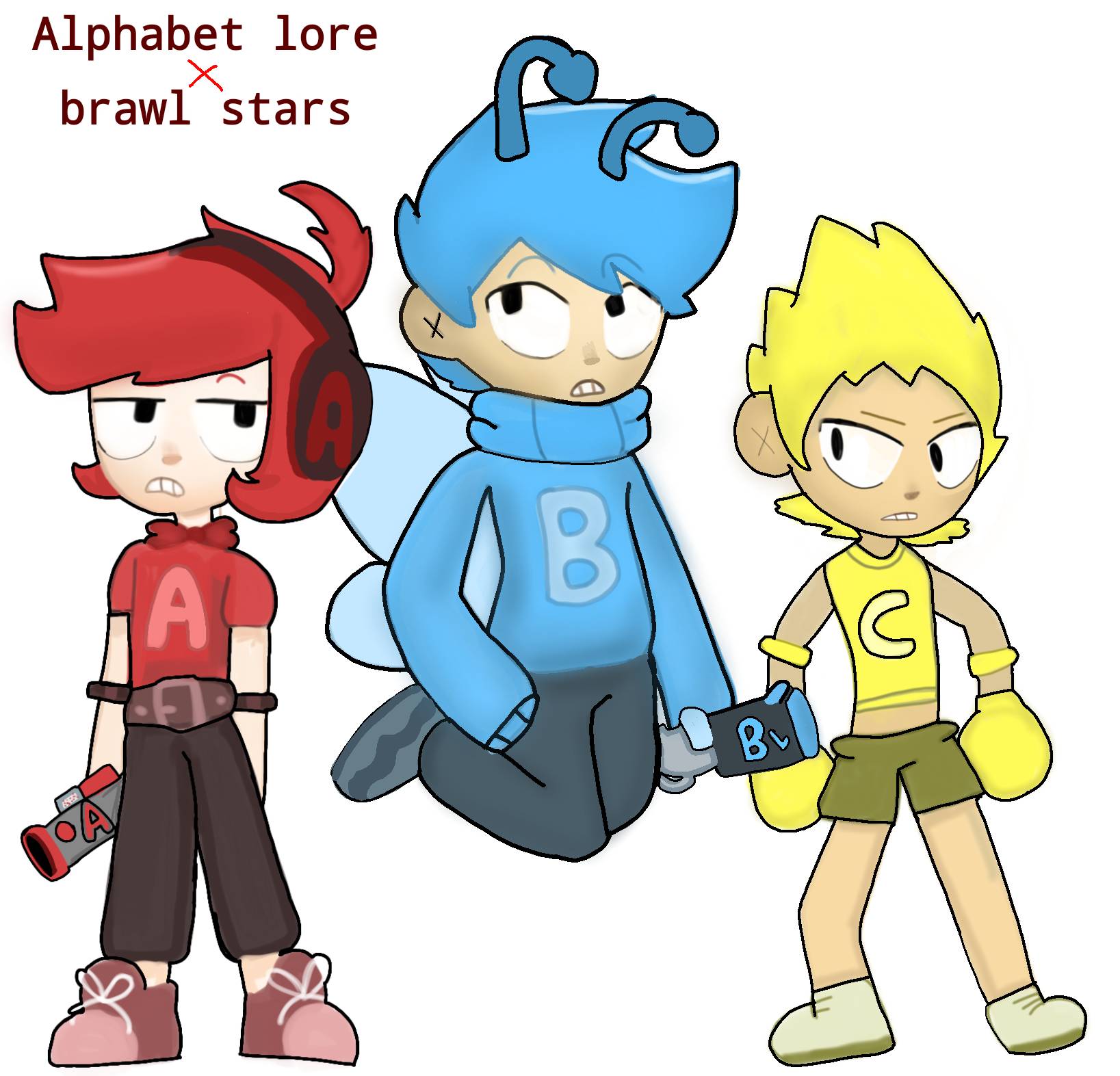 X, Y, and 1 from number/Alphabet lore by Samoanqueenbrilol on DeviantArt