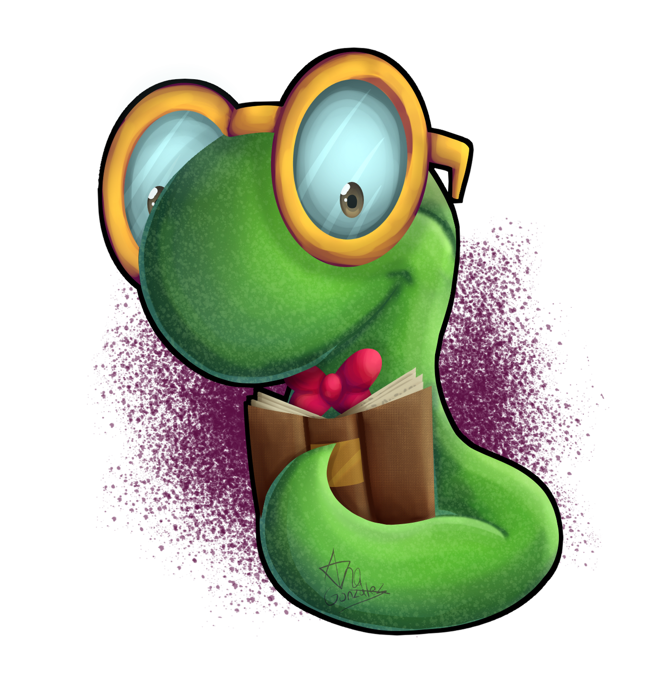Rex Bookworm A Little Worm reading a book (Lex) by mariposaso on DeviantArt