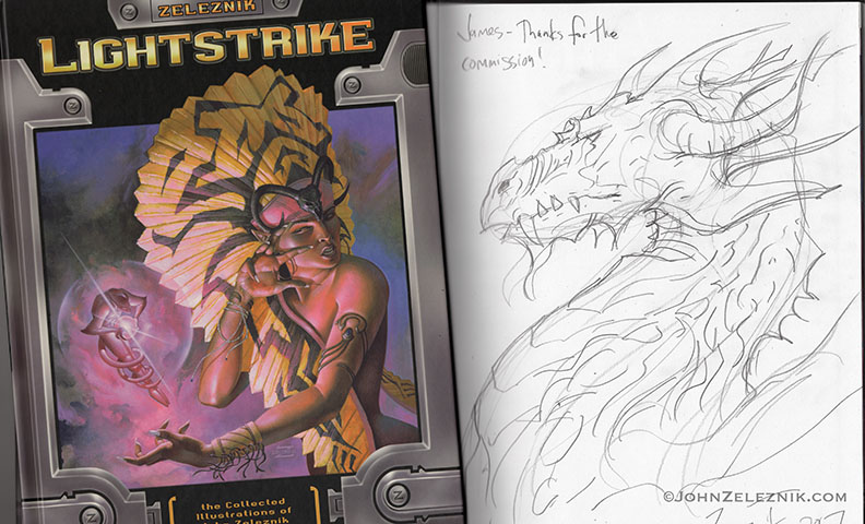 Dragon sketched Lightstrike art book