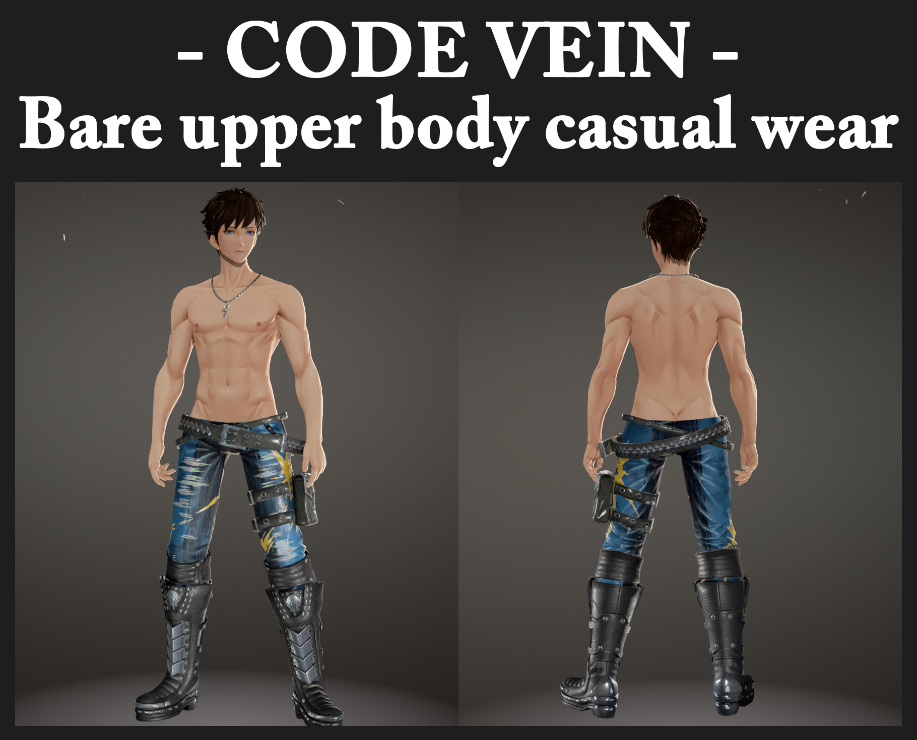 Code Vein - Bare upper body casual wear for Male by ogami4 on DeviantArt