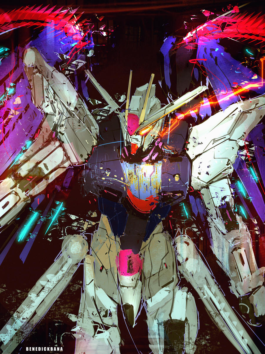 Freedom Gundam Fanart Neon Ver. by benedickbana on DeviantArt