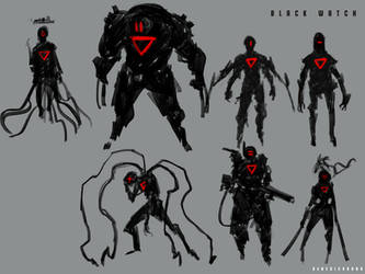 Speedpaint Blackwatch Enemy concept lineup