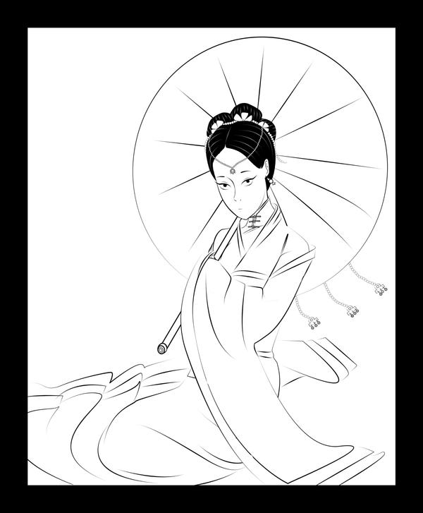 China girl - lineart